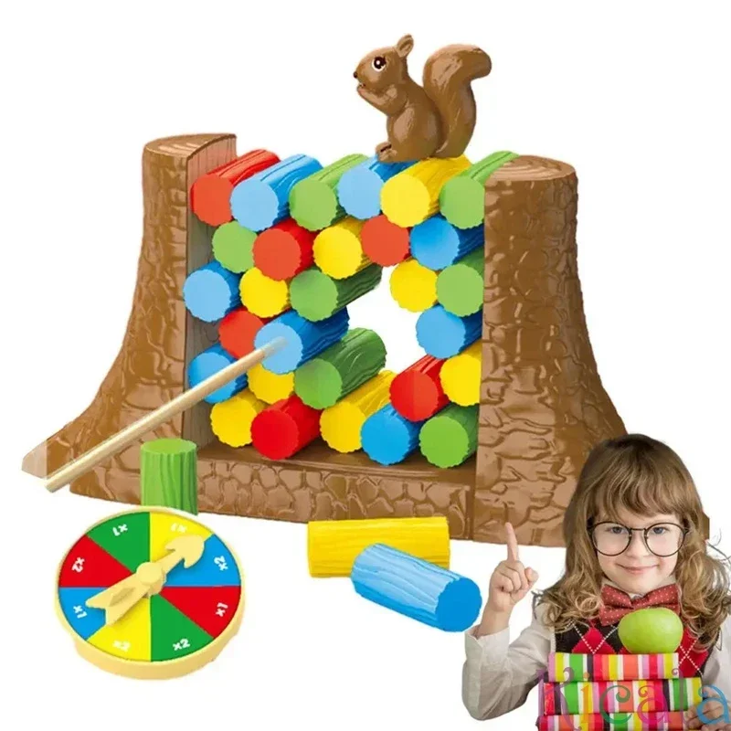 Squirrel Stacking Game for Kid Educational Toys Desk Game Interactive Intellectual Game Children Balance Tower Board Table Games