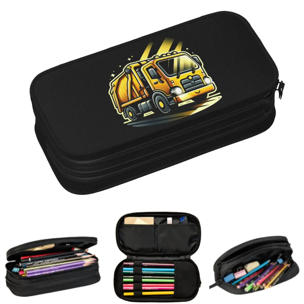 

Мультяшные желтые пеналы-грузовики и экскаваторы для студентов, подарочные коробки для ручек, большие пеналы-косметички для хранения