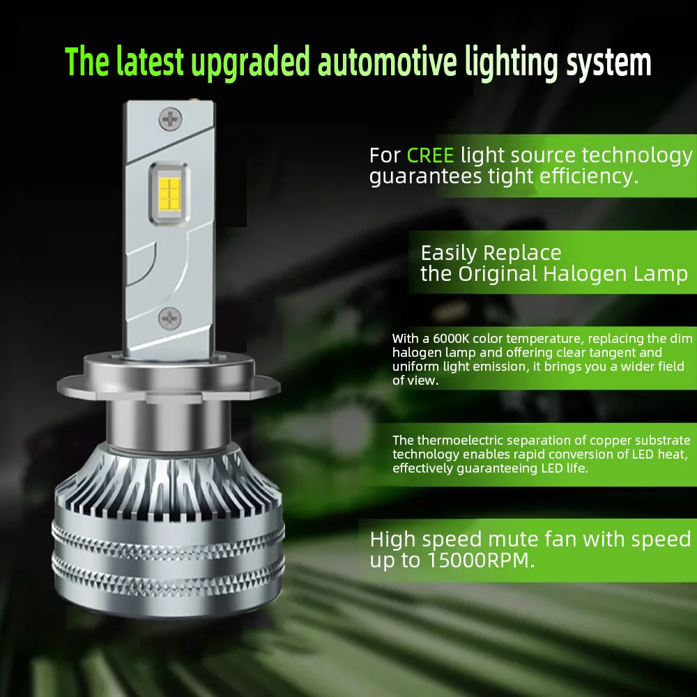 h7led أضواء H1 H3 H7 H4 LED H8 H11 9005 HB3 9006 HB4 9012 Hir2 Led المصباح لمبة Canbus السيارات عدة مصابيح الضباب السيارات 2 قطعة #4