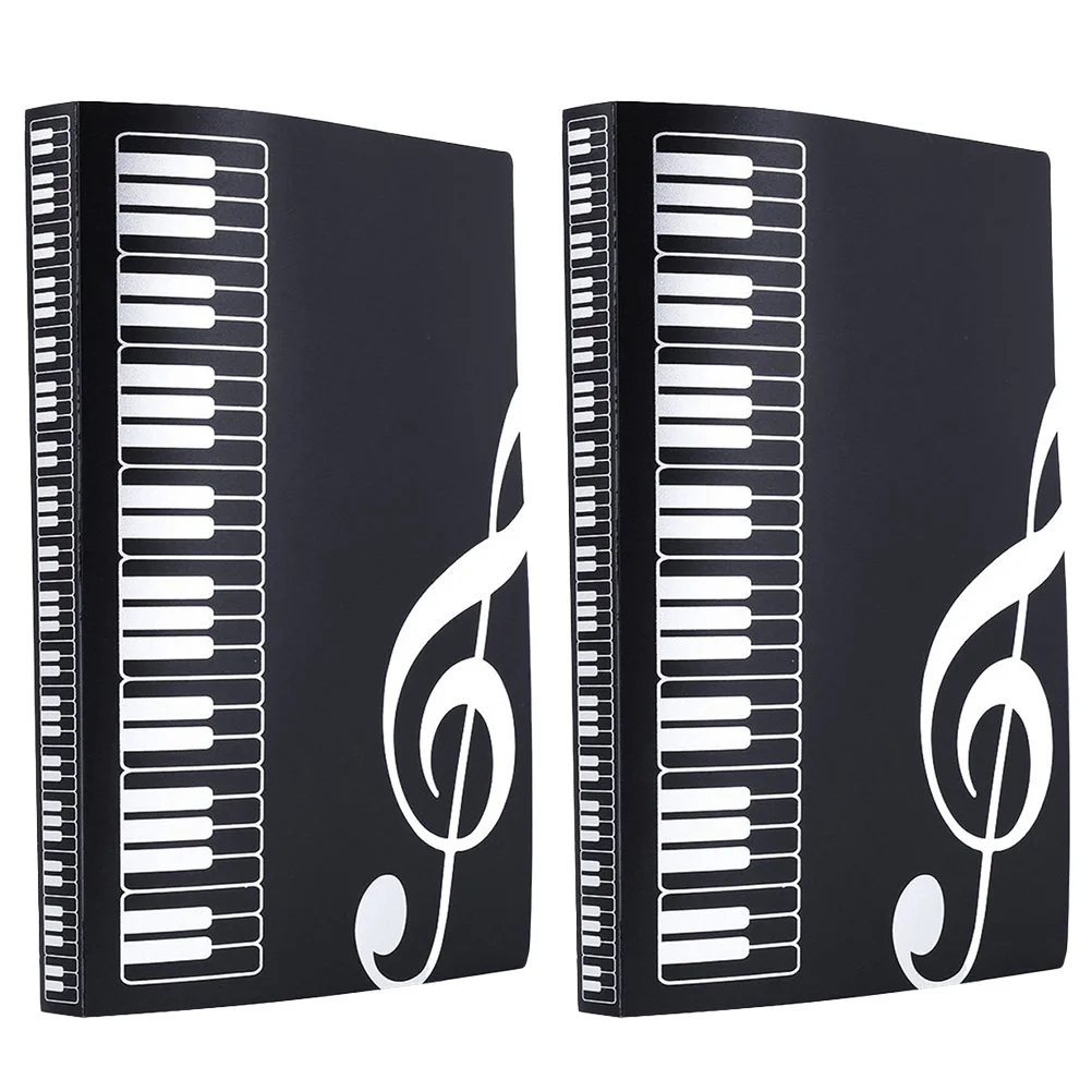 

2Pcs Creative File Folder Black Durable Office Document Organizer for School Proposals Handouts Receipts