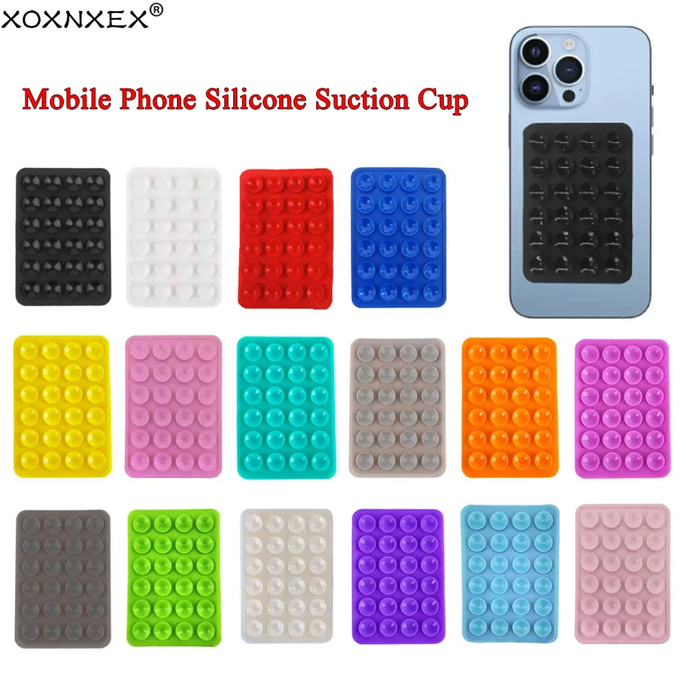 10 pezzi ventosa supporto da parete tappetino multifunzionale in pelle siliconica custodia quadrata per telefono supporto antiscivolo ventose