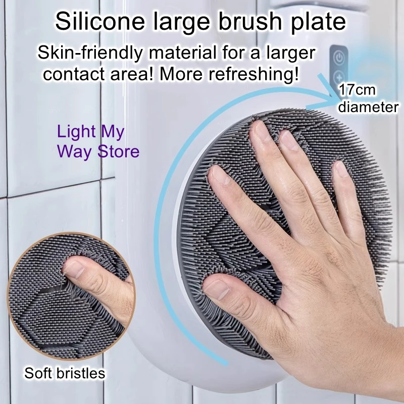 Spazzola da bagno elettrica montata a parete per vasca da bagno, spazzola per doccia domestica, spazzola da bagno pigra