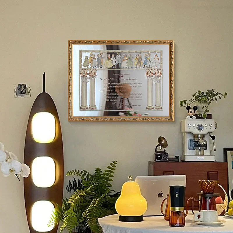 French retro piano score mirror painting niche art decorative painting living room bedroom ornament