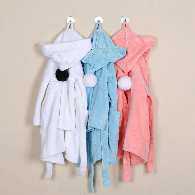 

Children Bath Robes Flannel Winter Kids Sleepwear Children's Coral Velvet Pajamas Hoodies Bathrobes Soft and Comfortable Pajamas