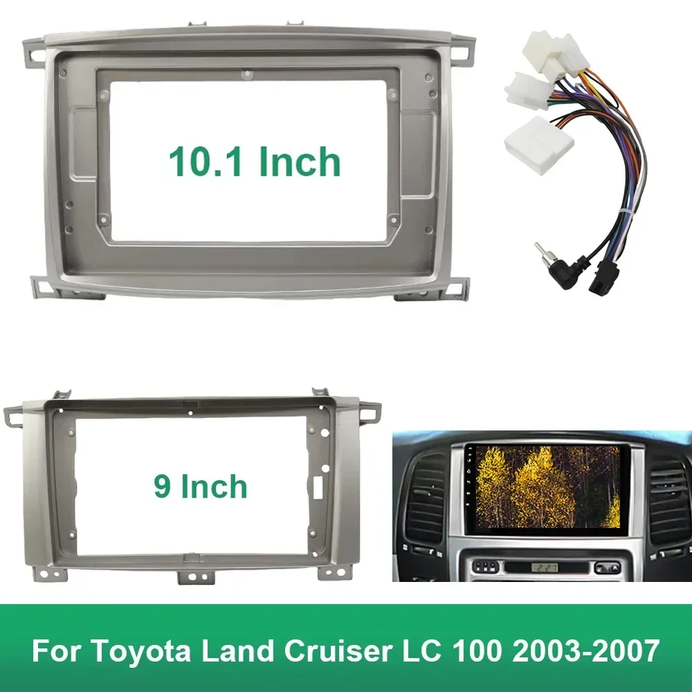 

Автомобильный радиоприемник Fascia Для Toyota Land Cruiser LC 100 2003-2007 Android MP5 рамка проигрывателя 2 Din головное устройство панель стереоприборная панель отделка