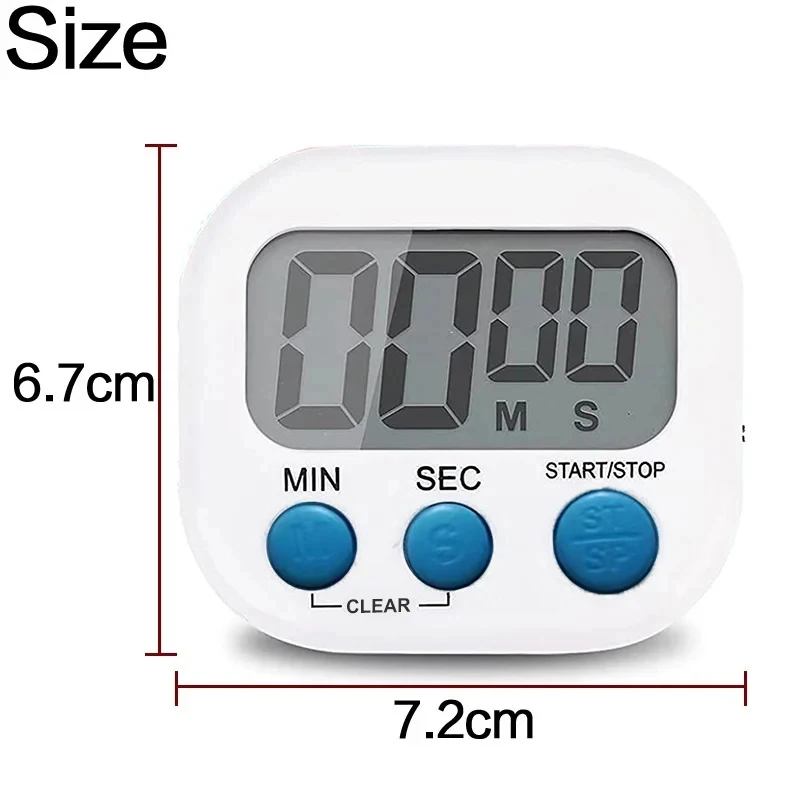 1PC LCD 디지털 주방 타이머 자기 요리 대형 카운트 다운 명확한 시끄러운 알람 Stonego 홈 주방 액세서리 썸네일 6