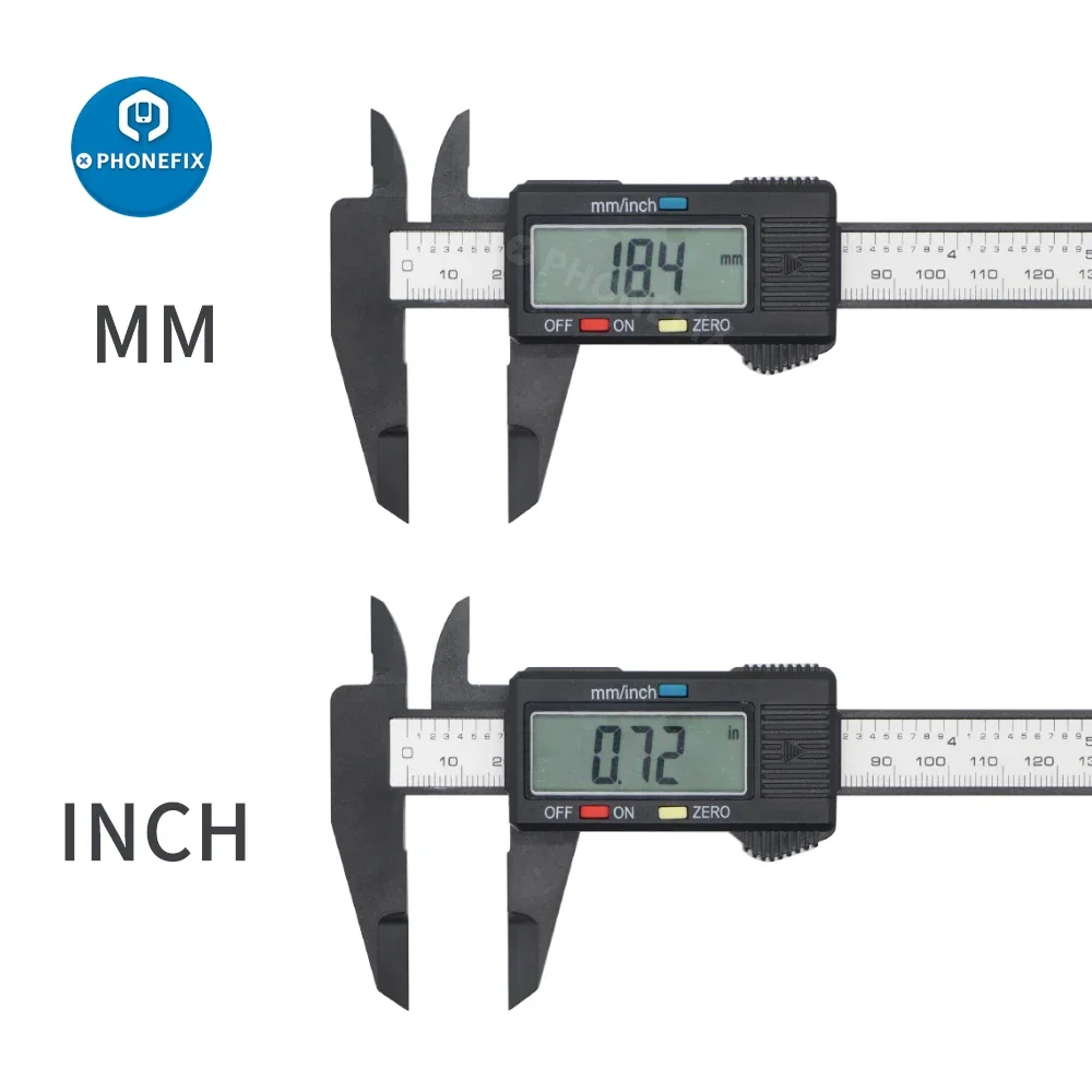 Electronic Digital Dispaly Carbon Fibre Vernier Plastic Gauge Dial Vernier Micrometer Digital Ruler Measuring Tool Instrument