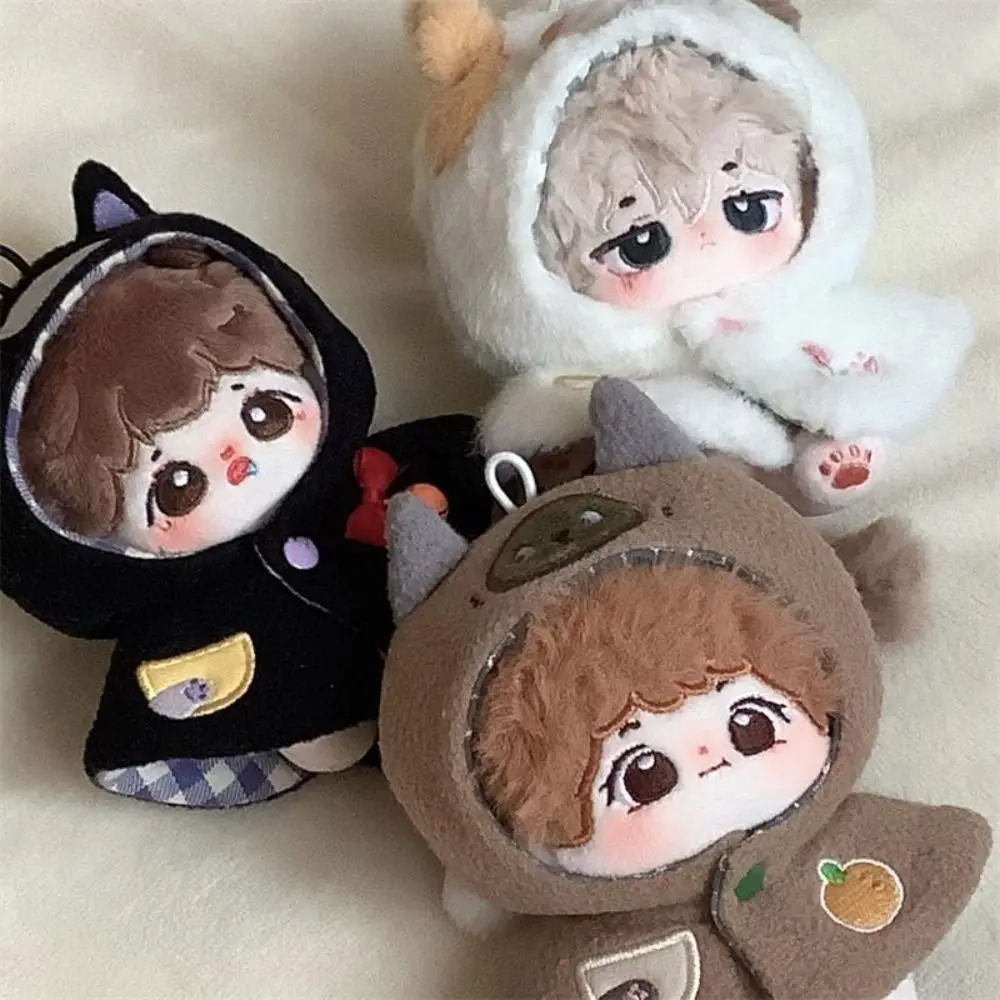 10CM Doll Clothes Cute Tops Cloak Cartoon Cat Plush Coat Outfits For Ob11 Dolls Accessories Handmade Cotton Clothing Toys