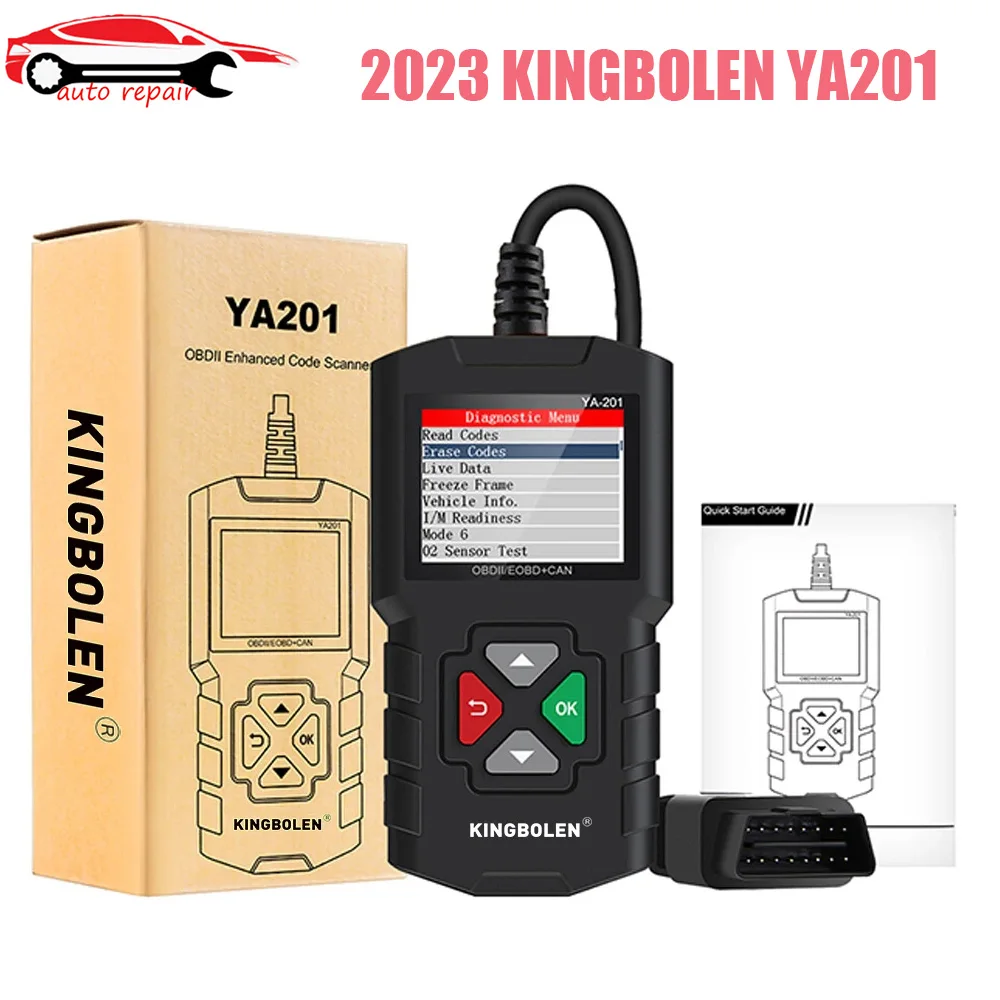 

KINGBOLEN YA201 Car Code Reader OBDII/EOBD Auto Diagnostic Tool Data stream save playback OBD2 Scanner Clear code PK CR3001