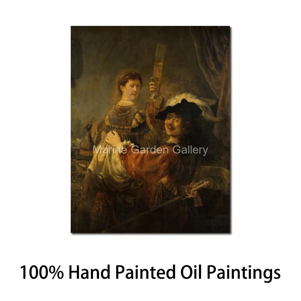 Hand Painted Rembrandt van Rijn Oil Painting The Return of the Prodigal Son Classic Portrait Artwork for Study Room Office Decor