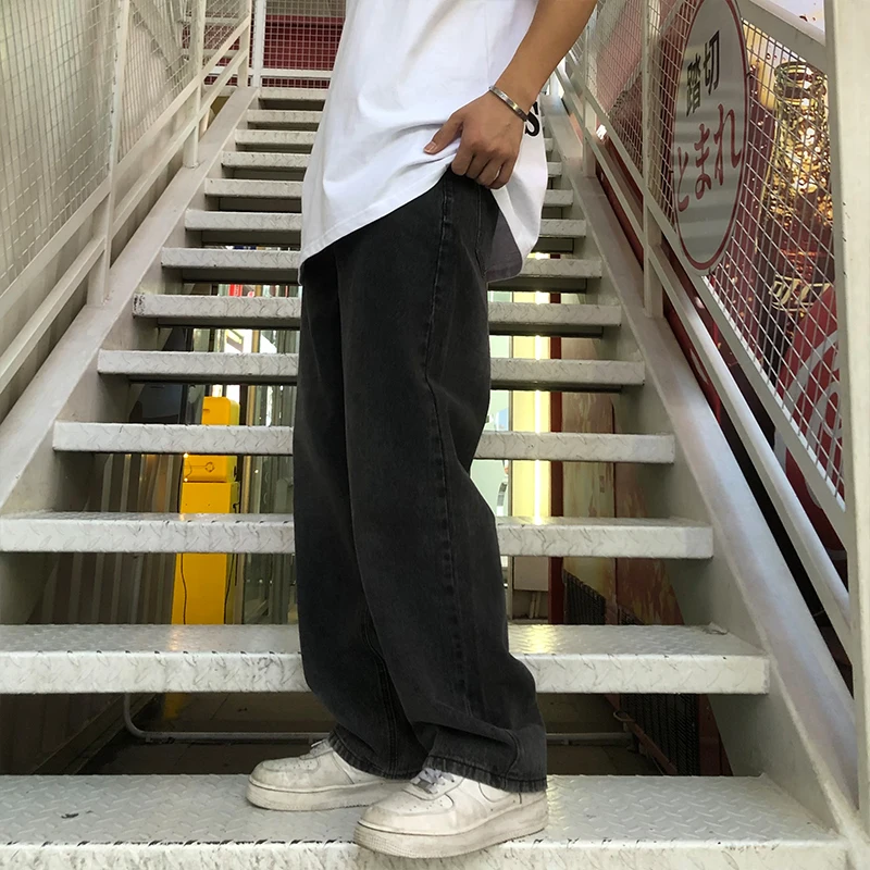 

Мужские джинсы в американском ретро-стиле, прямые, свободные, широкие, повседневные, для молодежи, летние, в стиле High Street