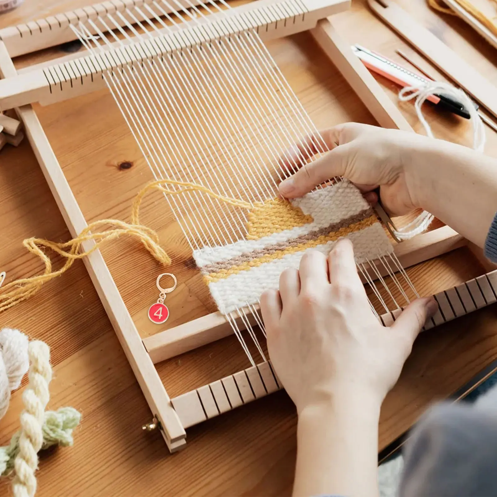 

1Set Alloy Knitting Row Counter Numbered Stitch Markers Small Round Crochet Counters Mini Circle Yarn Markers Portable