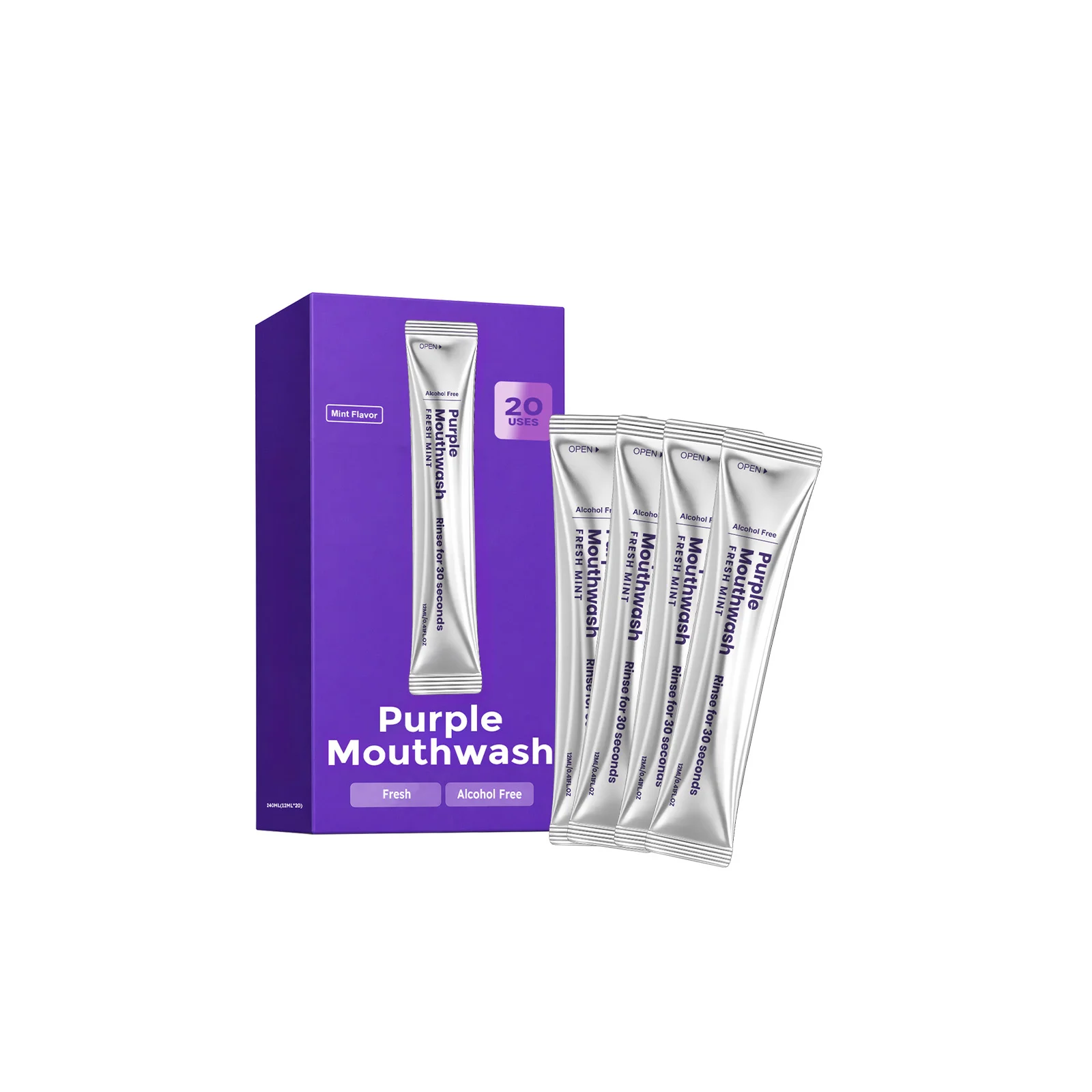 Purple Mouthwash Fresh Breath Eliminate Oral Odor Bad Breath Remover Color Correcting Deep Cleaning Support Gum Health Oral Care