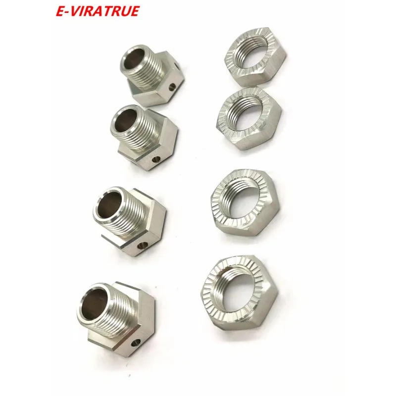 E-VIRATRUE 7075 Adaptador sextavado de alumínio 17 mm para Losi Super Baja Rey 1/6 e ARRMA MOJAVE 6S 1/7 4 peças