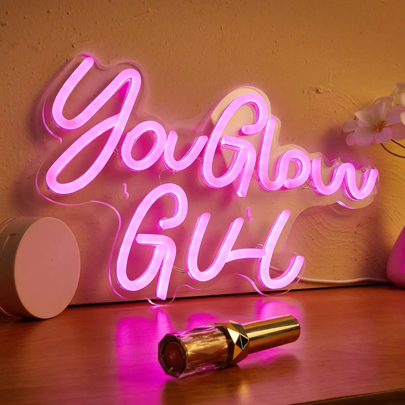 Chi-buy LED Neon You Glow Girl USB Powered Neon Signs Night Light 3D Wall Art Bedroom Living Room Decor Lamp Signs