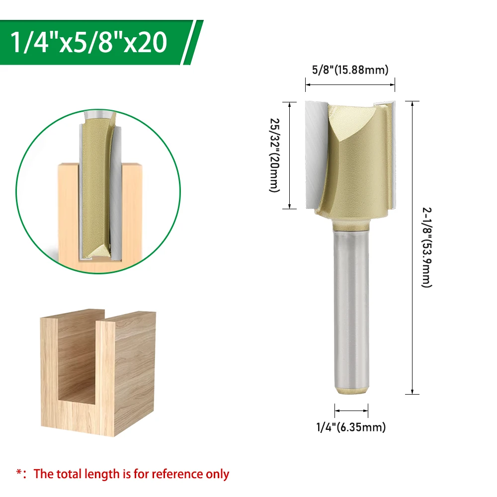 LAVIE 1 Stück 6mm 6,35mm 12,7mm Schaftfräser für Holz, gerader Fräser für Holzbearbeitung, Nutfräser, Fräswerkzeug H060020 – Detail 28