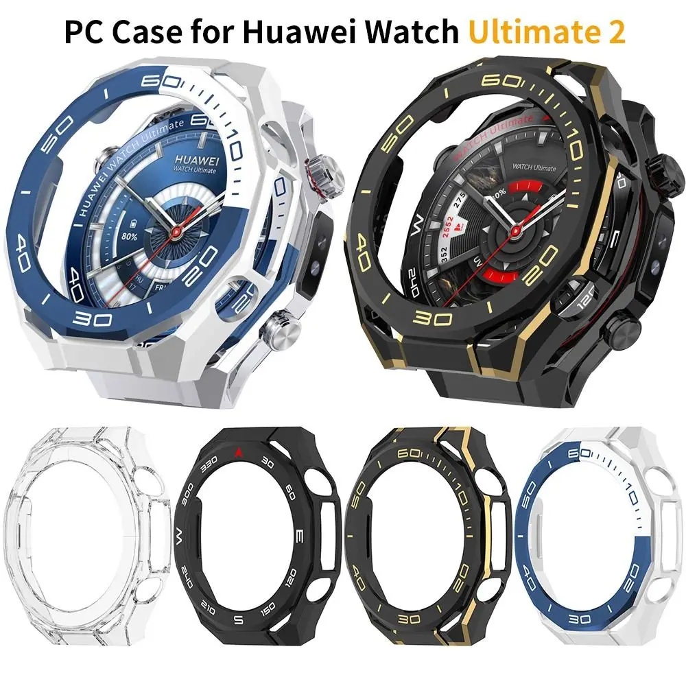 Tempered Film PC Protective Case Full Coverage Bumper Screen Protector Anti-Scratch Cover Shell for Huawei Watch Ultimate 2