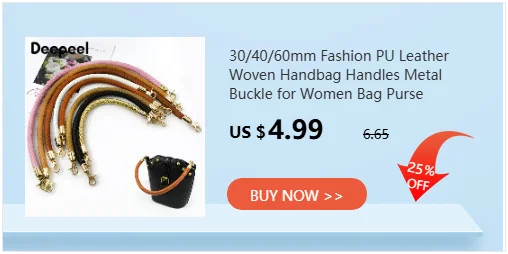 2Pcs 30/40/60mm Bag Handles Colored Replaceable Leather Shoulder Strap Fashion Handbag Weave PU Metal Buckle Accessories