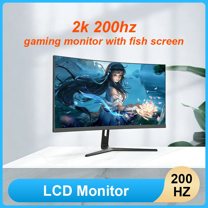 

30 Inch Curved Gaming Monitor 2K QHD 100Hz High Refresh Rate LCD Display for Computer Desktop PC Laptop for Office Home Use