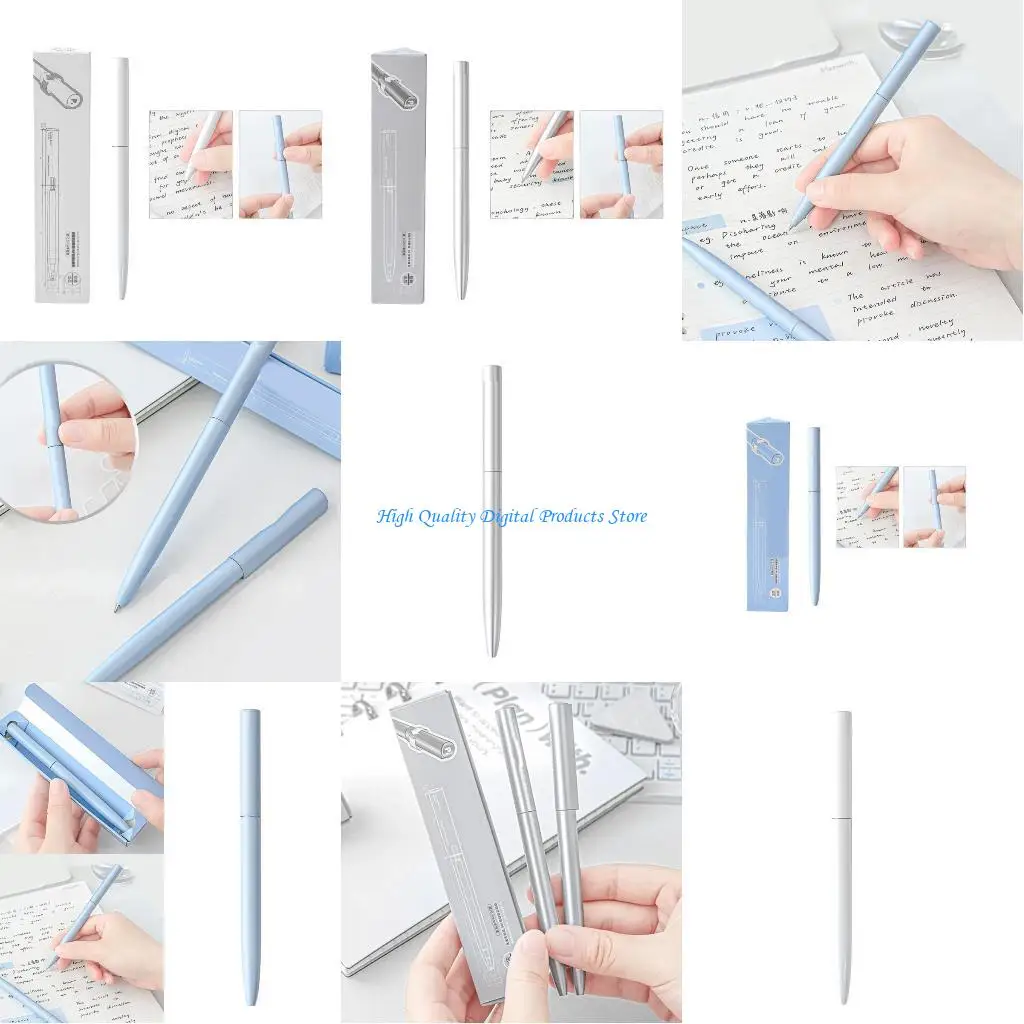 

U2JE Sleek Office Grade Rotating Ballpoint Pen 0.5mm Metal Barrels Nighttime Utility