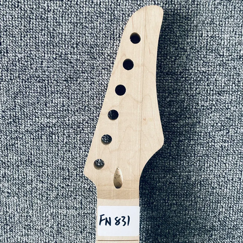 FN831 Custom Order ST Guitar Neck Maple+Maple No Paints Semi Finishing No Frets for Mini Electric Guitar DIY