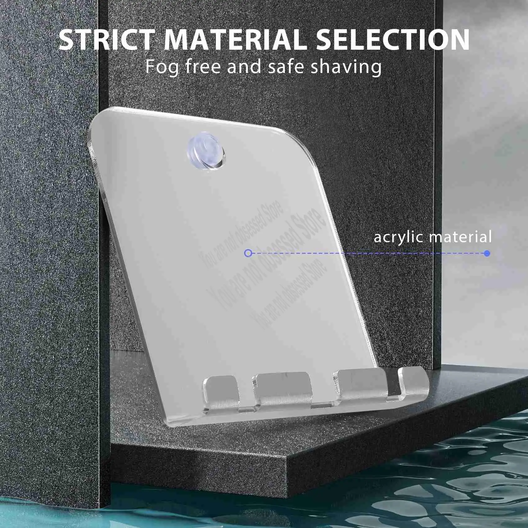 

Противотуманное зеркало для душа, Незапотевающее зеркало для бритья в ванной комнате-A57X