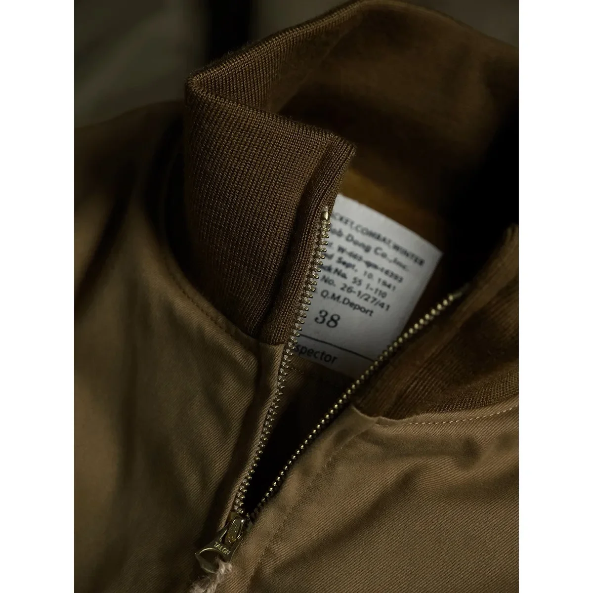 BOB DONG WWII Tanker Jacket Plain Edition Vintage Men\'s Wool Lined Military Outerwear