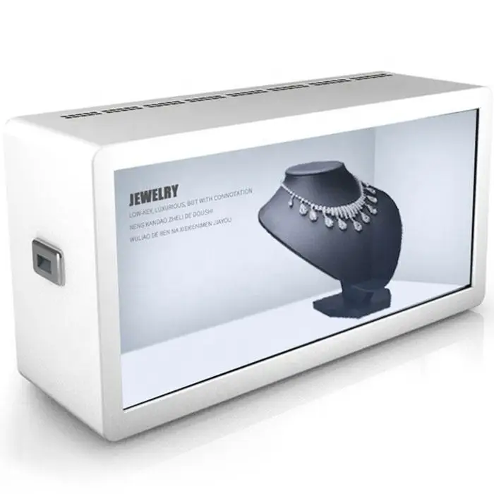 

27 Inch Transparent Lcd Display Showcase Touch Screen Indoor 3d Hologram Cabinet For Shopping Mall Specialty Jewelry Stores