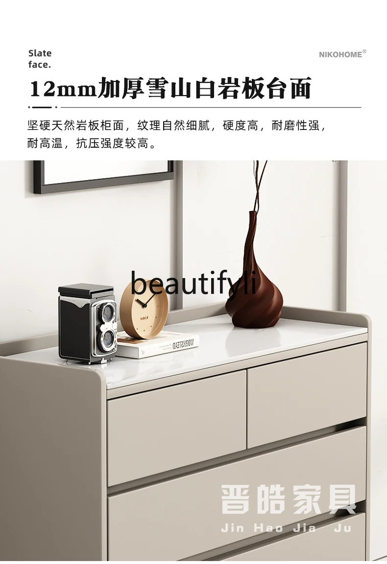 Italian minimalist rock slab bucket cabinet solid wood modern minimalist living room storage cabinet wall storage cabinet