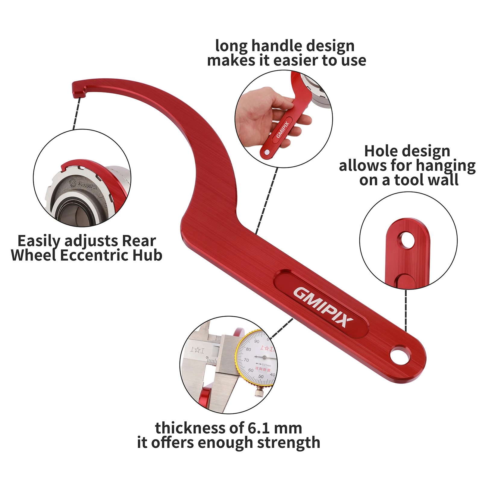 GMIPIX Chain Adjuster Tool Rear Wheel Eccentric Hub Tension Wrench Compatible with Ducati Motorcycle V4 821 950