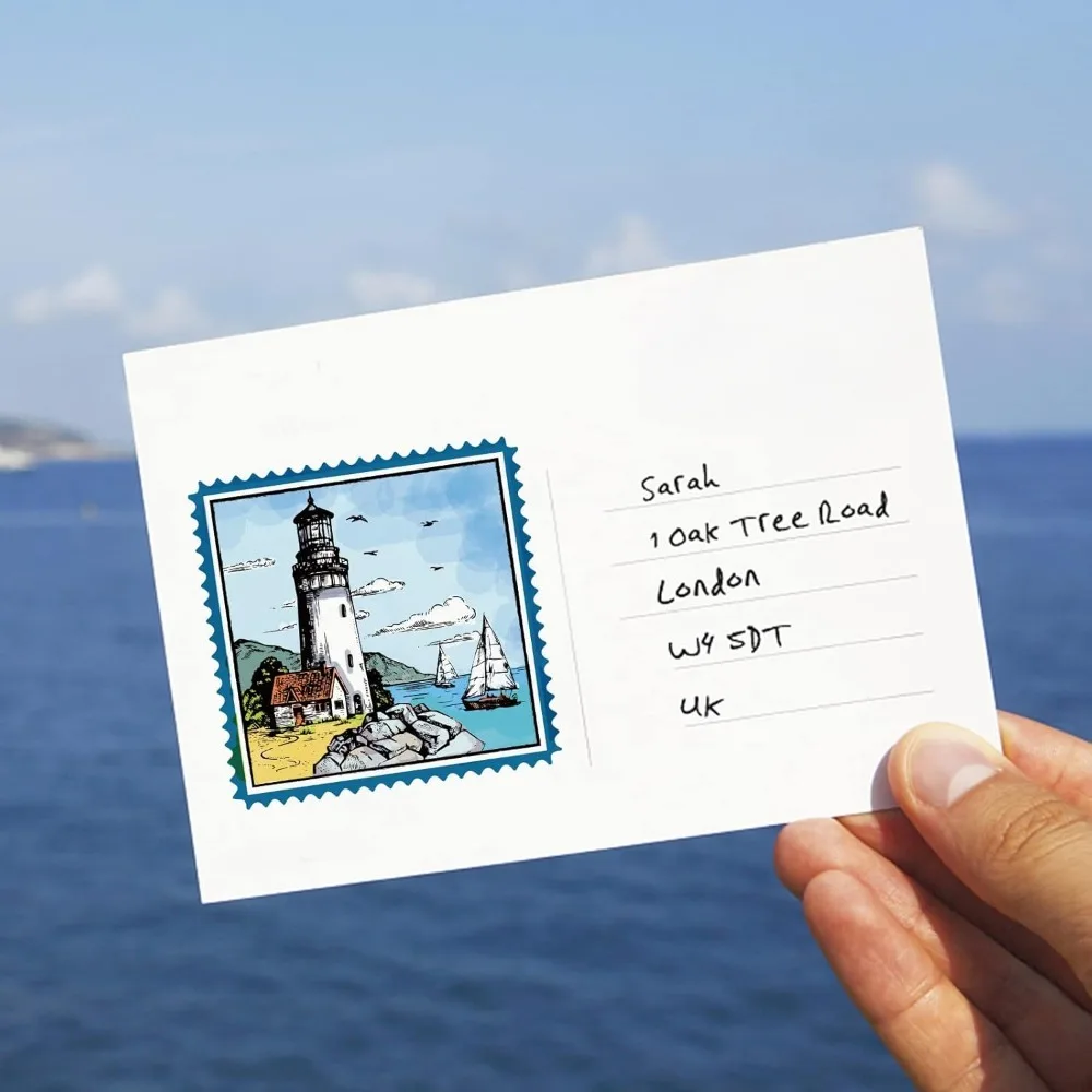 1pc Retro Landscape Clear Stamps for DIY Scrapbooking Vintage Lighthouse Mountain Forest Scenery Silicone Clear Stamp Seals