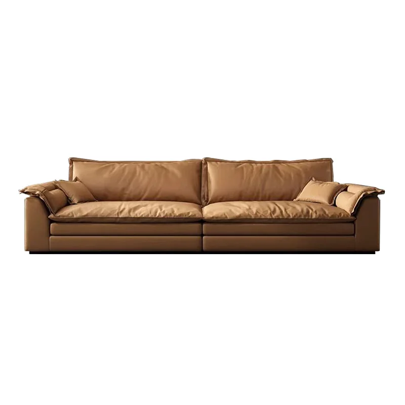 

Sofa leather first layer cowhide medieval living room leather sofa high sense of minimalism