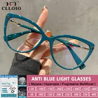 CLLOIO, monturas grandes Retro, gafas de lectura tipo ojo de gato, gafas de moda para mujer, gafas para miopía con rayos azules, gafas graduadas multifocales