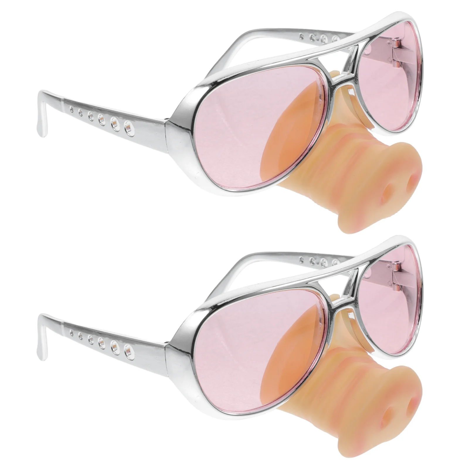 

2pcs Funny Glasses Pig Nose Design Lightweight Party Supplies Photo Props For Cosplay Dancing Events Pig Nose Party