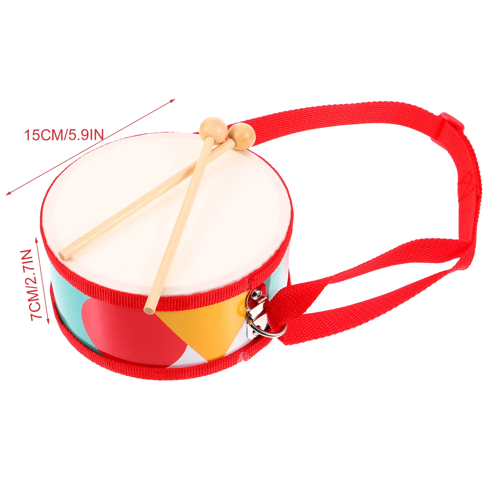 1 set 1 set dubbelzijdige kindersnaredrum met drumstokken Duurzaam percussie-instrument Peuter muzikaal kindertrommel