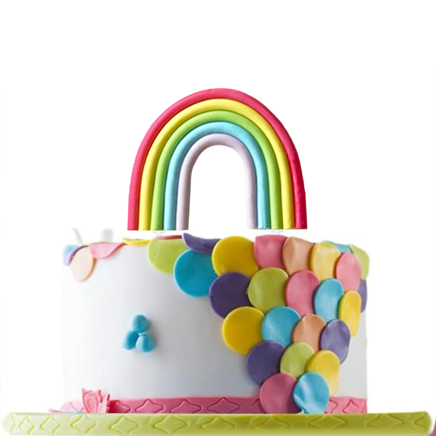 Regenbogen-Kuchendekorationen – bunter Regenbogen-Cupcake-Topper, personalisierter Tortenaufsatz für alles Gute zum Geburtstag – Detail 12