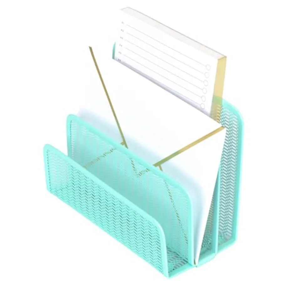 

Metal Mesh Letter Sorter for Desk Modern Desk Organizer Space-Saving Vertical Mail Holder Office and Home Paper Organizer Outgo