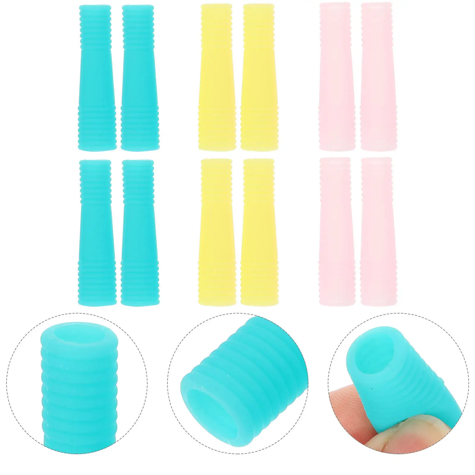

12Pcs Silicone Cuticle Cutter Handle Sleeves Premium Non-Slip Grip for Nail Art Scissors and Tweezers Protective Storage