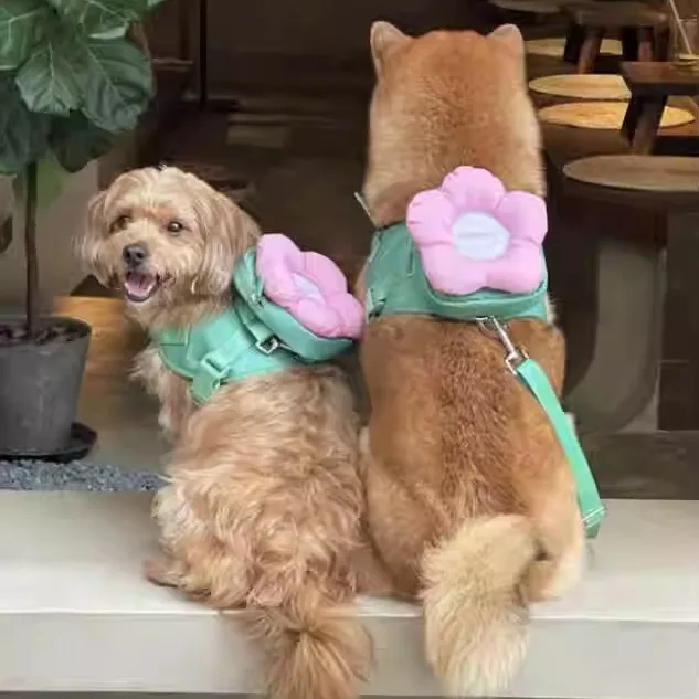 

Набор: шлейка и поводок для собак Rown Flower Pet, 3-в-1, для маленьких, средних и крупных собак, полиэстер, неэластичный.