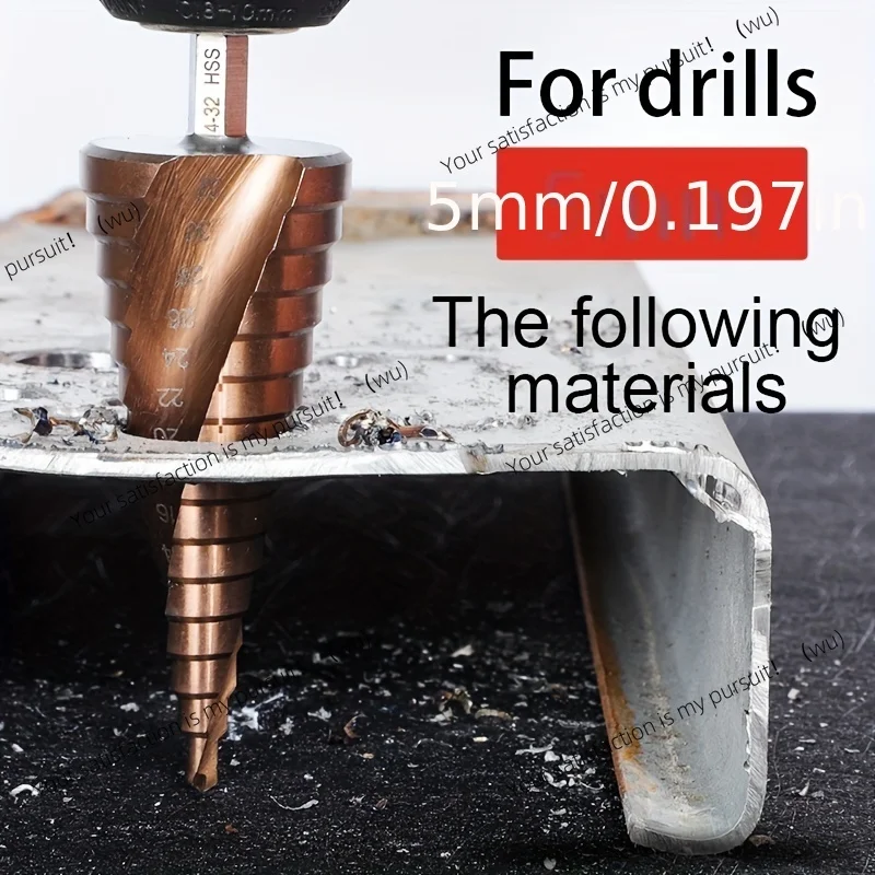 4-12/4 - 20/4-32 mm M35 cobalt stepped high speed drill bit, spiral groove triangular shank for stainless steel