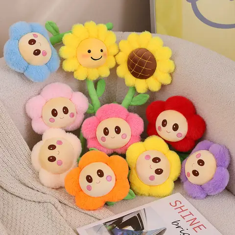 40cm Cute Flower Plush Toy Sunflower Smile Flower Simulated Flower for Kids Girlfriend Birthday Xmas Gifts Home Decor