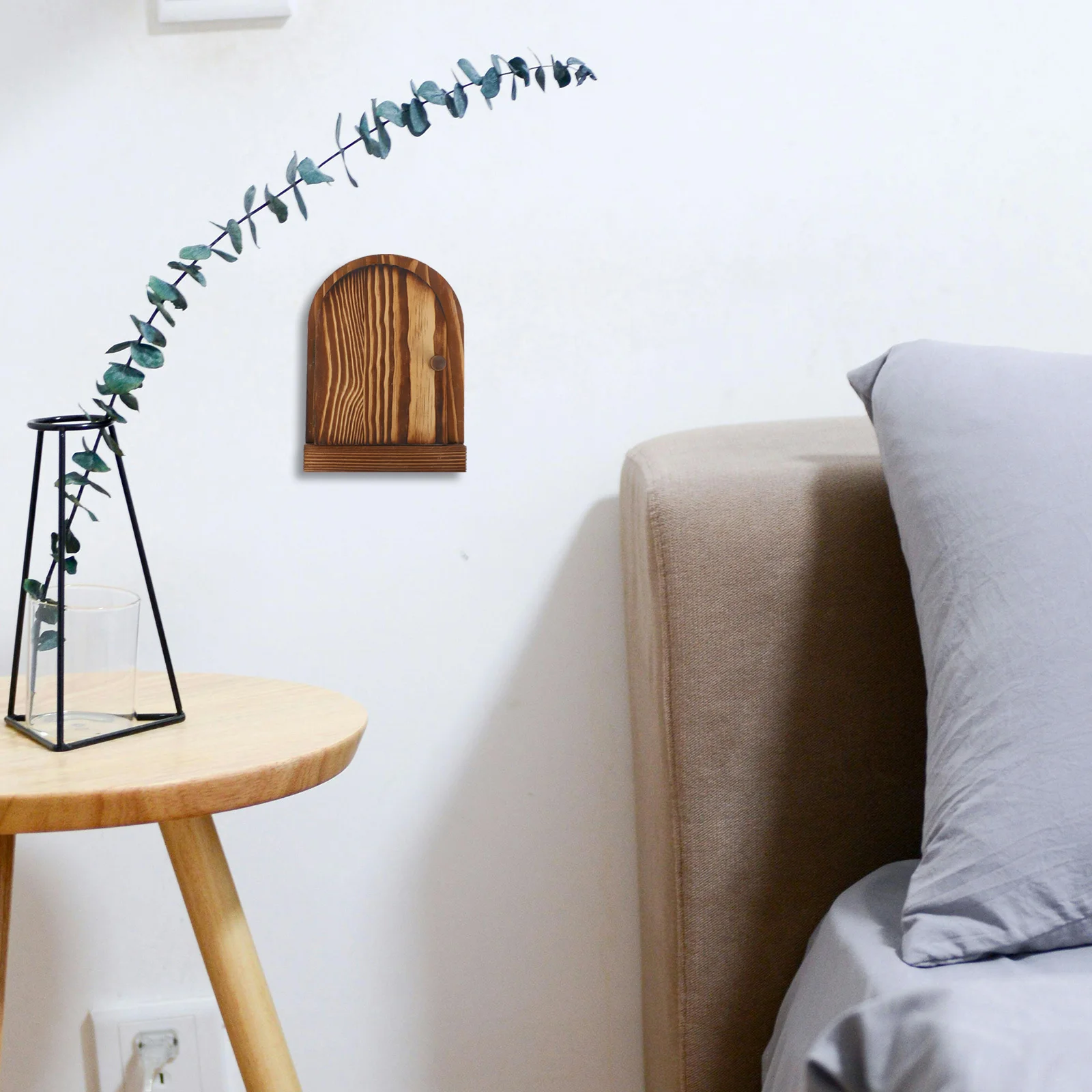 

Wooden Switch Cover Fairy Door Shape Self Adhesive Decorative Light Switch Guard Protector for Bedroom Kitchen Bathroom