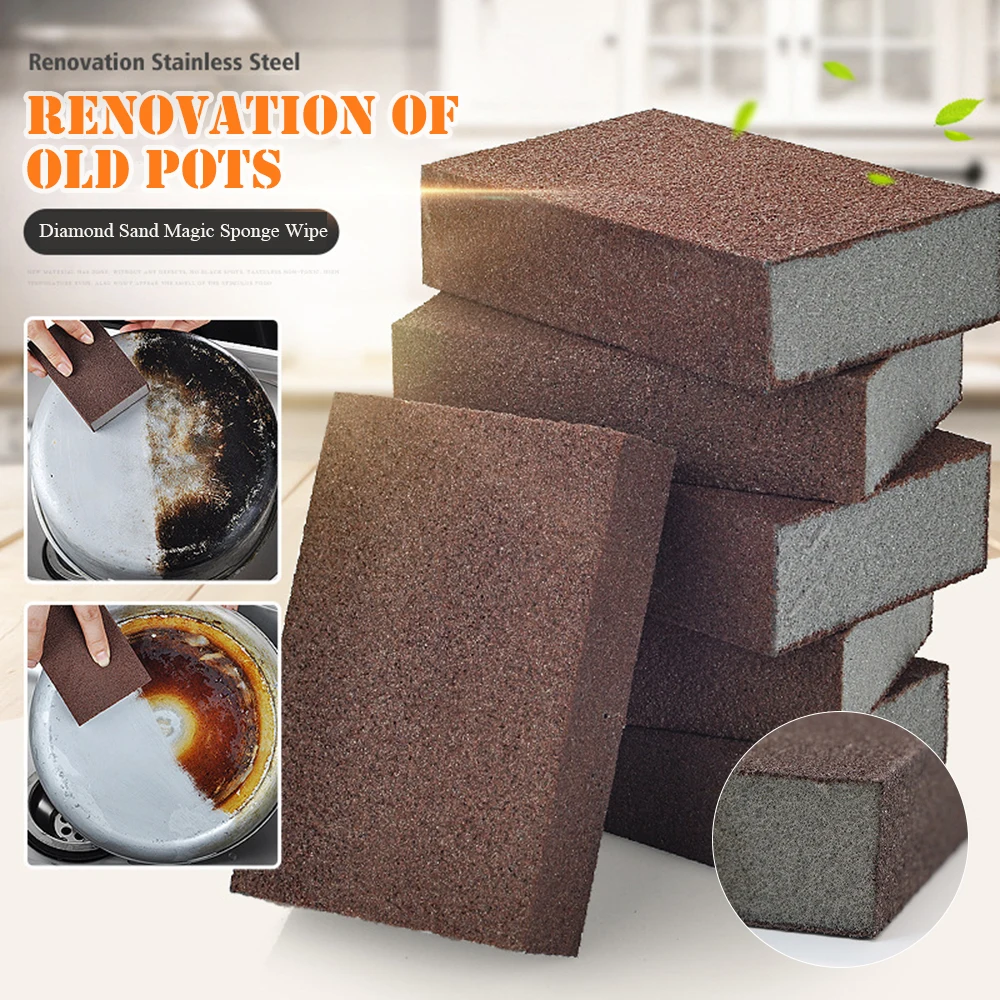 1/3/9Pcs Rust Remove Sponge Reusable Wet Dry Sanding Sponge 