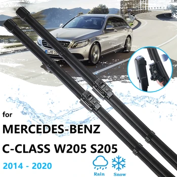 앞뒤 와이퍼 블레이드 세트 키트 창 앞 유리 앞 유리 브러쉬, 메르세데스-벤츠 C-클래스 W205 S205 2014 ~ 2020 용 자동차 액세서리
