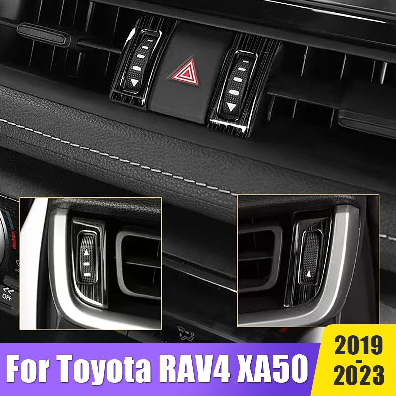 

Steel Car Air Vent Outlet Cover Trim Decoration Interior Frame Sticker For Toyota RAV4 XA50 2019 2020 2021 2022 2023 Accessories