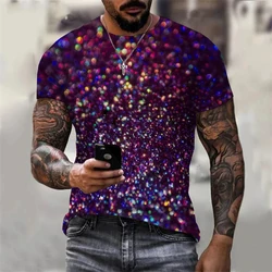 3D Printing Men's Glitter Graphic T-shirt Fashion Short Sleeve Casual Plus Size Tee Tops Streetwear Camisetas De Hombre