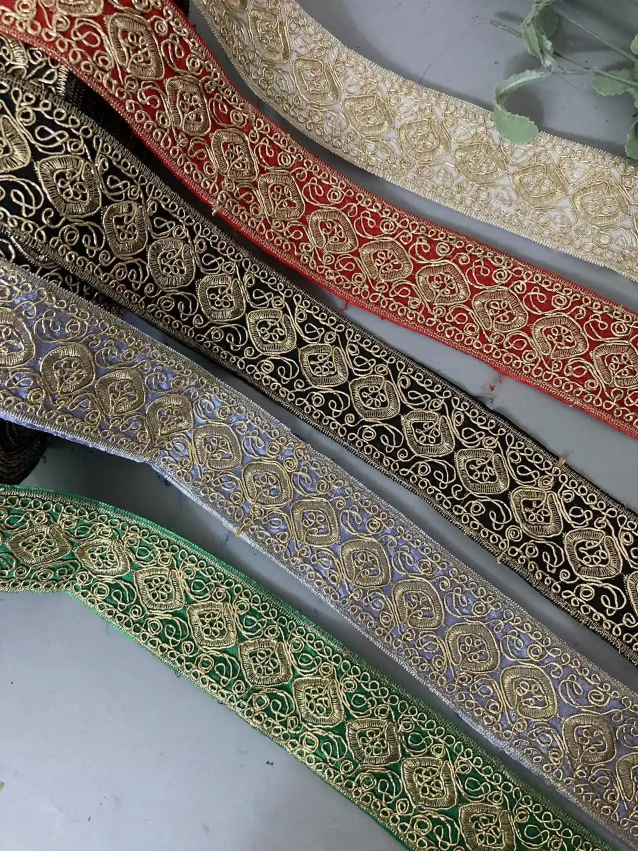 New 2 Yard Black 4.5cm National Style Lace Strand Embroidery Sequin Barcode Clothing Accessories Luggage Accessories Webbing