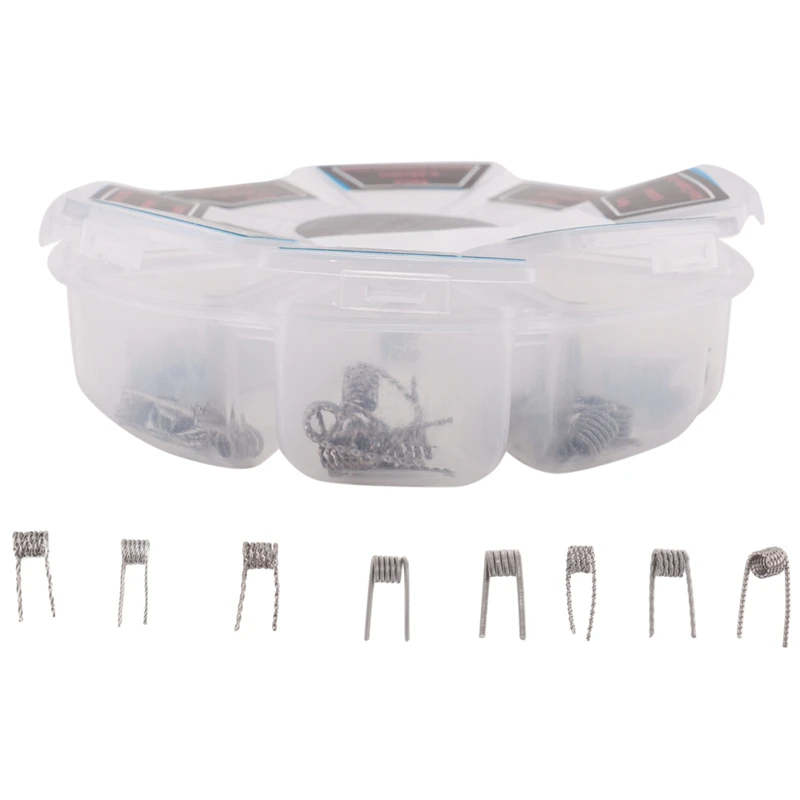 

PIRATE COIL 48Pcs A1 Tool Prebuilt Premade Coils Clapton Quad Tiger Hive Alien Fused Clapton Mix Twisted Coil For RDA RBA Atomiz