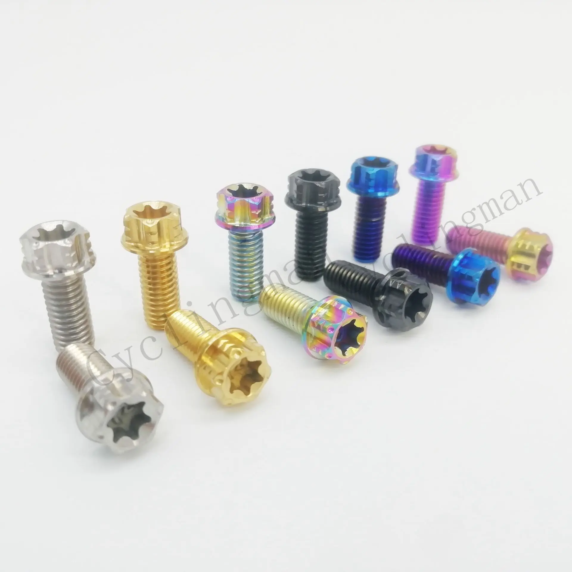 1pc Titanium Ti Bolt Screws Torx Head Flange Bolts Screws M6x10/15/20/25/30/35/40mm Screws Thread Pitch 1.0mm Motorcycle Bolts