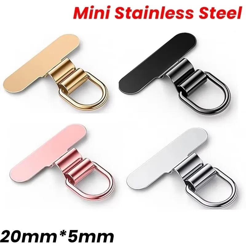 Mini Stainless Steel Phone Tether Tab CellPhone Lanyard Metal Clip Universal Strap DIY Patch Lanyards Strap Replacement Patches